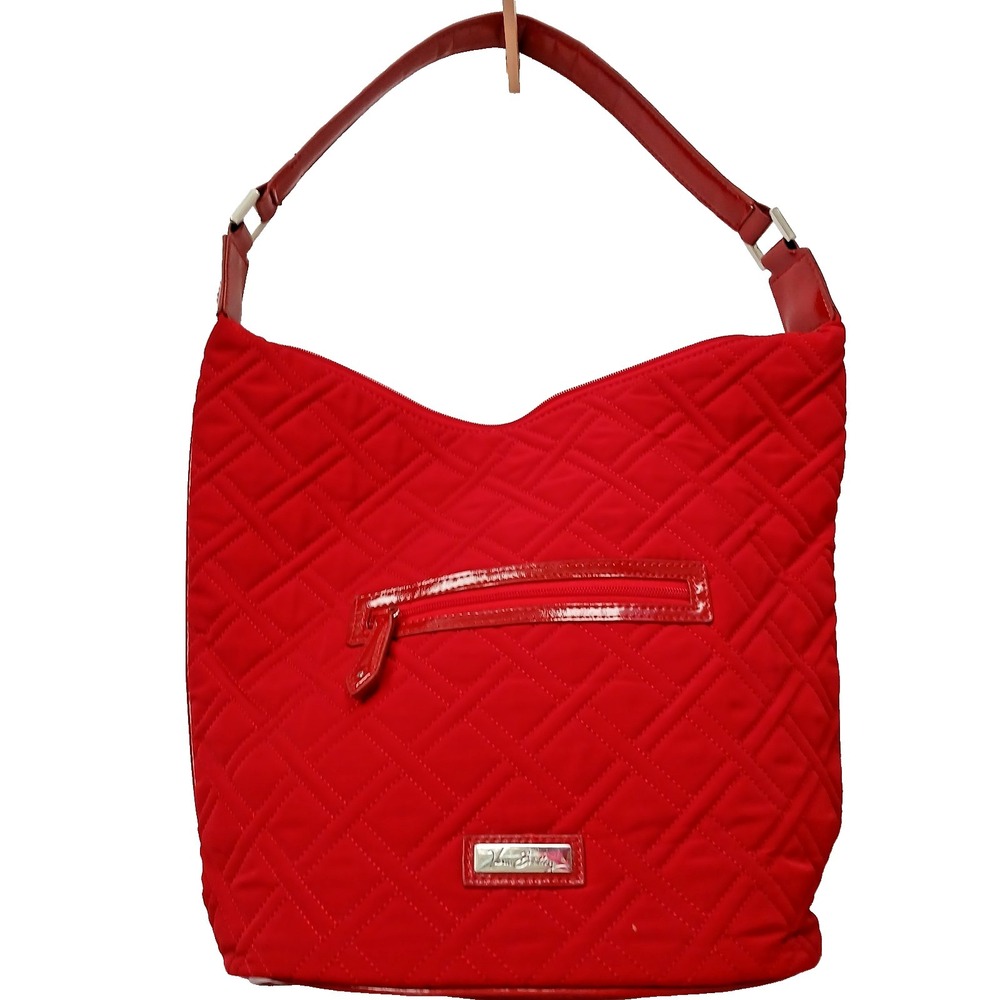Vera Bradley Solid Cardinal Red Quilted Microfiber Shoulder Bag Purse